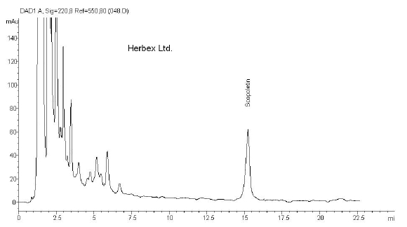 Scopoletin Footprint von Herbex Noni Saft