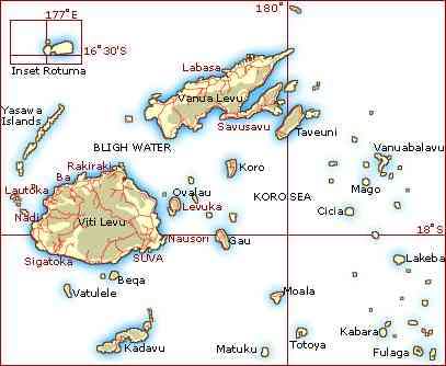 Map of Fiji